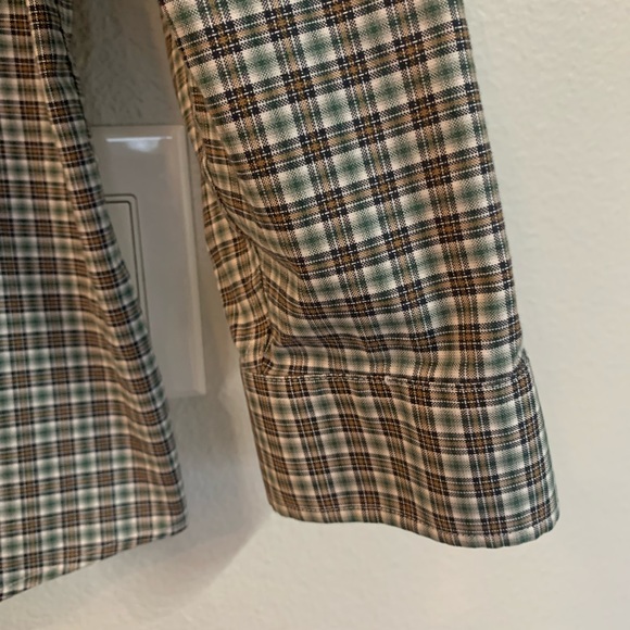 Eddie Bauer plaid maroon/grey wrinklefree buttondown Tall L. - Picture 3 of 10